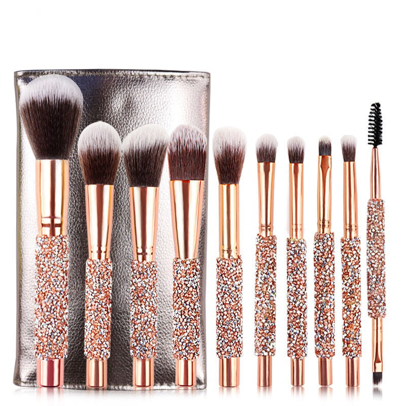 10 Diamond Handle Makeup Brushes - AESTHETIC CHANGES