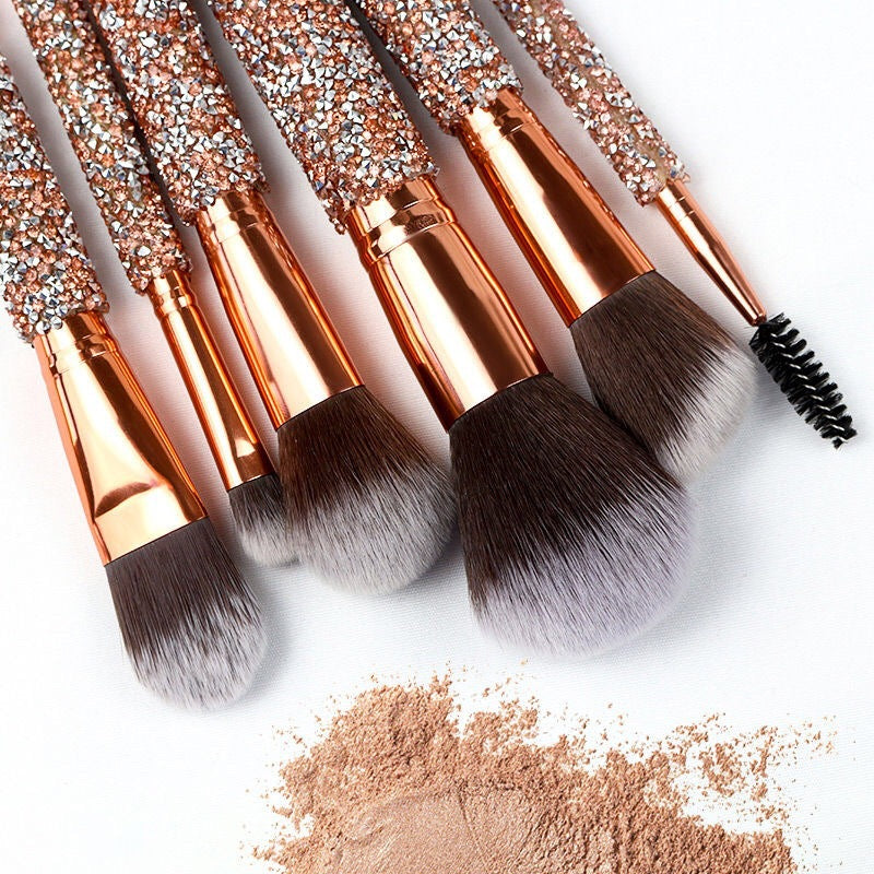 10 Diamond Handle Makeup Brushes - AESTHETIC CHANGES